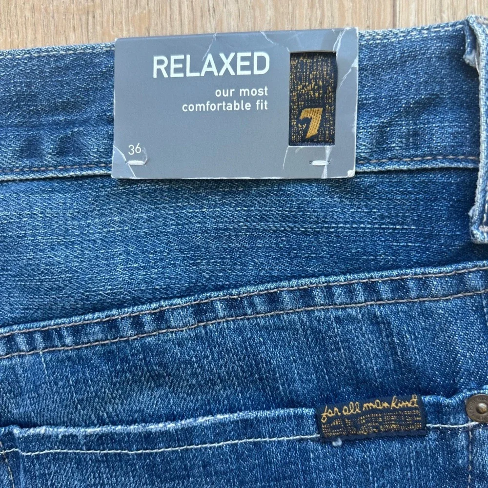 7 For All Mankind Relaxed Jeans 36 USA Blue Ghost ATC521942N Straight Leg Denim
